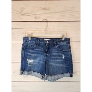 Altard State Womens Blue Cut Off Roll Up Jeans Medium‎ Wash Denim Shorts Size 24